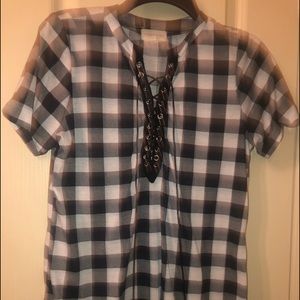 Plaid shirt black & White